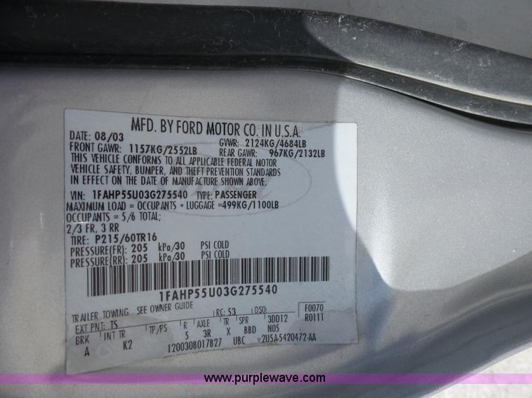 image for item AG9173 2003 Ford Taurus