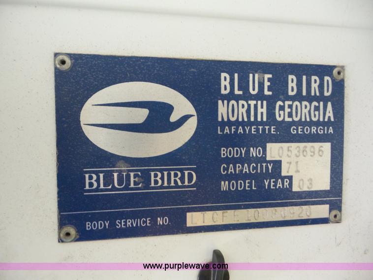 image for item AG9187 2003 Blue Bird TC2000 school bus