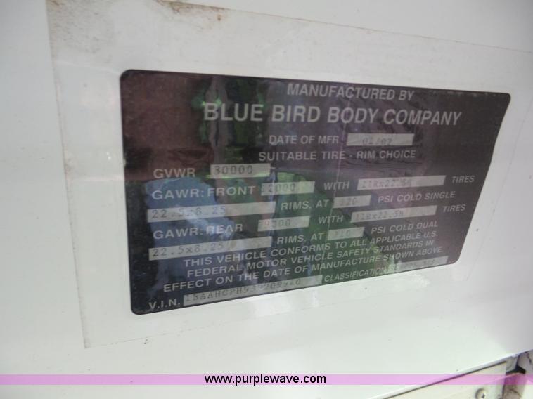 image for item AG9187 2003 Blue Bird TC2000 school bus