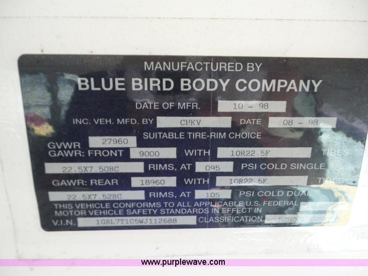 image for item AG9189 1999 Chevrolet school bus