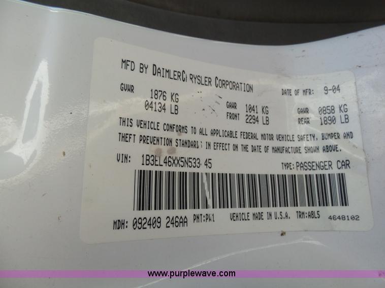 image for item AR9251 2005 Dodge Stratus