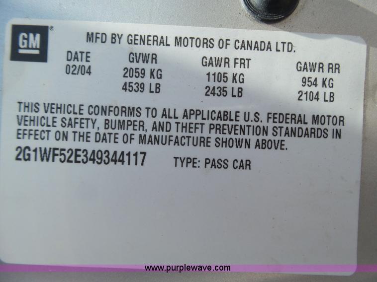 image for item BY9503 2004 Chevrolet Impala