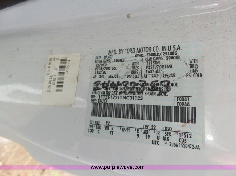 image for item BZ9513 2001 Ford F150 pickup truck