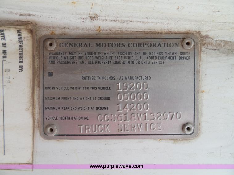image for item J4835 1978 Chevrolet C60 dump truck