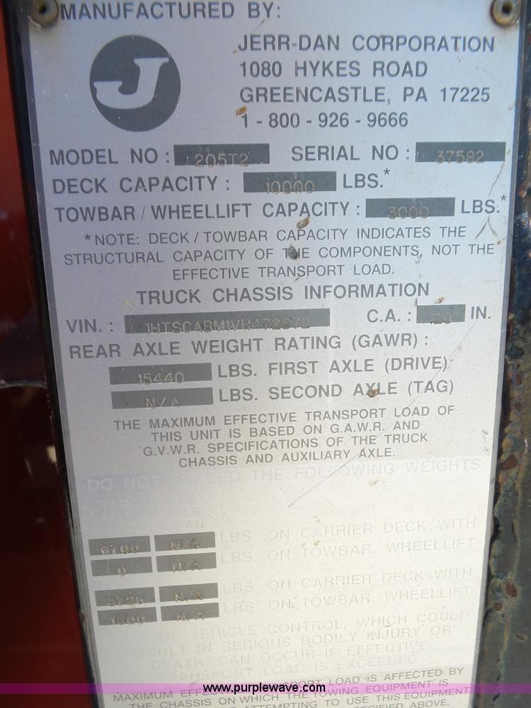 image for item J6031 1997 International 4700 rollback truck