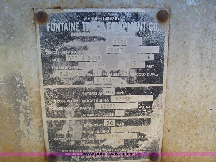 image for item J6037 1978 Fontaine DPT-3-5042 drop deck trailer