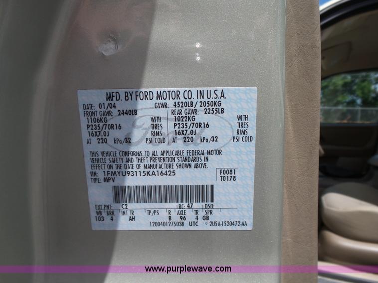 image for item K2183 2005 Ford Escape XLT SUV