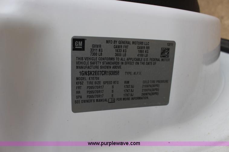 image for item K3191 2012 Chevrolet Tahoe Police SUV