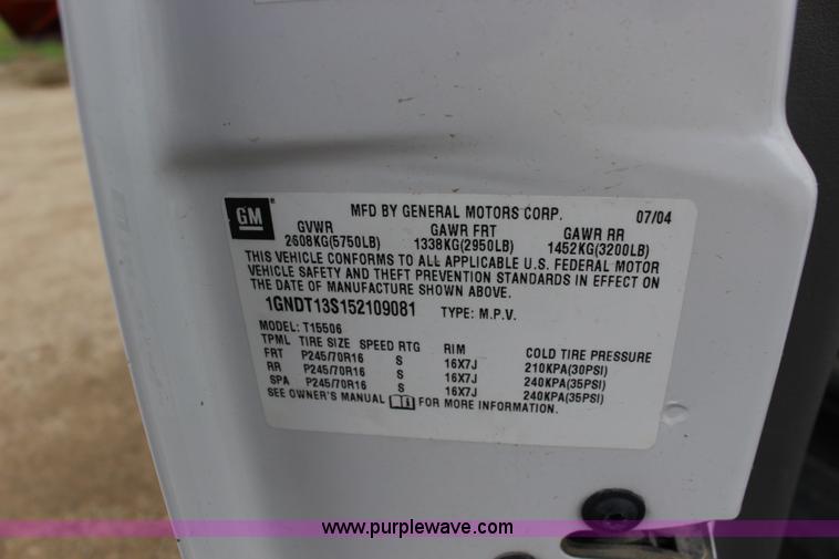 image for item K3193 2005 Chevrolet TrailBlazer SUV