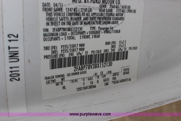 image for item K3194 2011 Ford Crown Victoria Police Interceptor