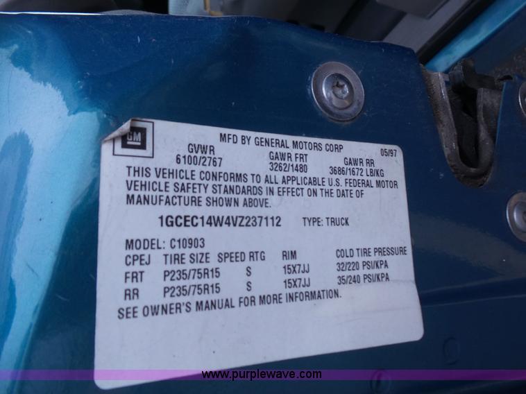 image for item K4660 1997 Chevrolet 1500 pickup truck