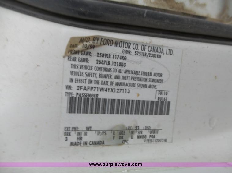 image for item K5360 2000 Ford Crown Victoria Police Interceptor