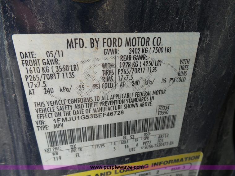 image for item K5388 2011 Ford Expedition SUV