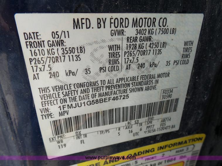 image for item K5390 2011 Ford Expedition SUV