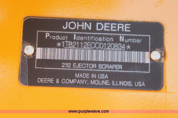 image for item K8795 2013 John Deere 2112E scraper