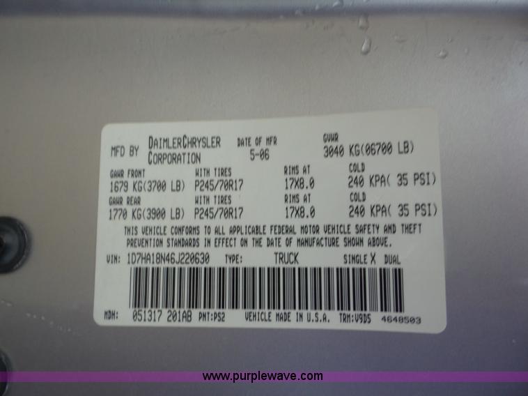 image for item AG9171 2006 Dodge Ram 1500 Quad Cab pickup truck