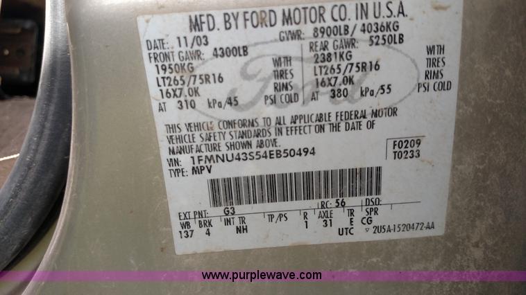 image for item BR9323 2004 Ford Excursion SUV