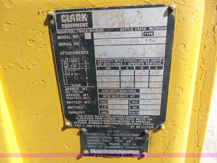 image for item BY9527 Clark C500-45 forklift