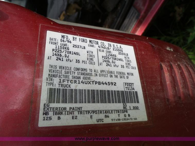 image for item K5354 1996 Ford Ranger SuperCab pickup truck