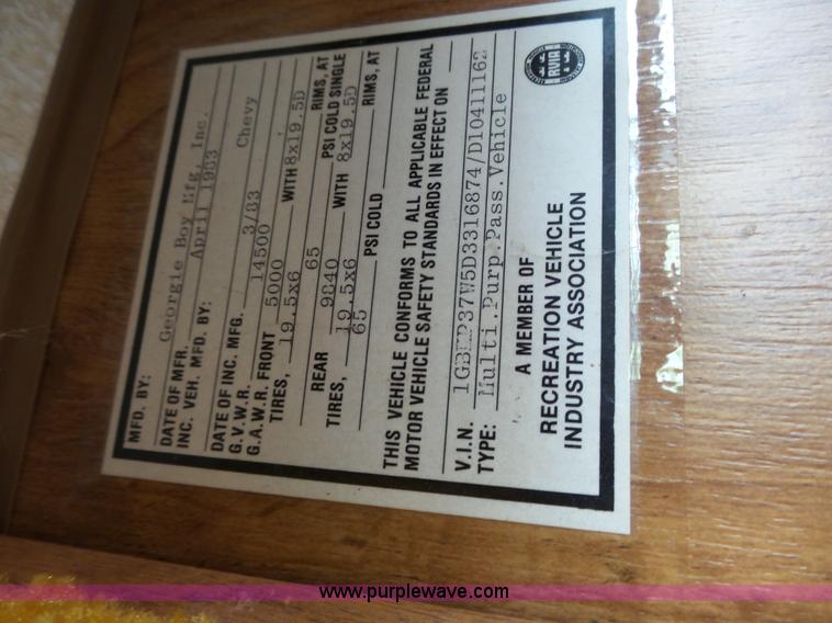 image for item K5356 1983 Chevrolet P30 Georgia Boy Cruise Air Z RV