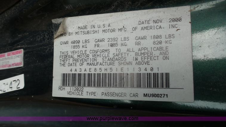 image for item K5470 2001 Mitsubishi Eclipse GT Spyder convertible