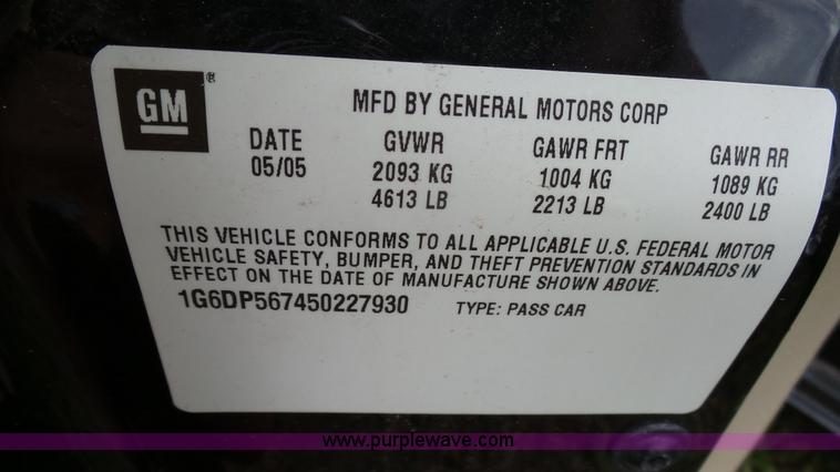 image for item K5472 2005 Cadillac CTS