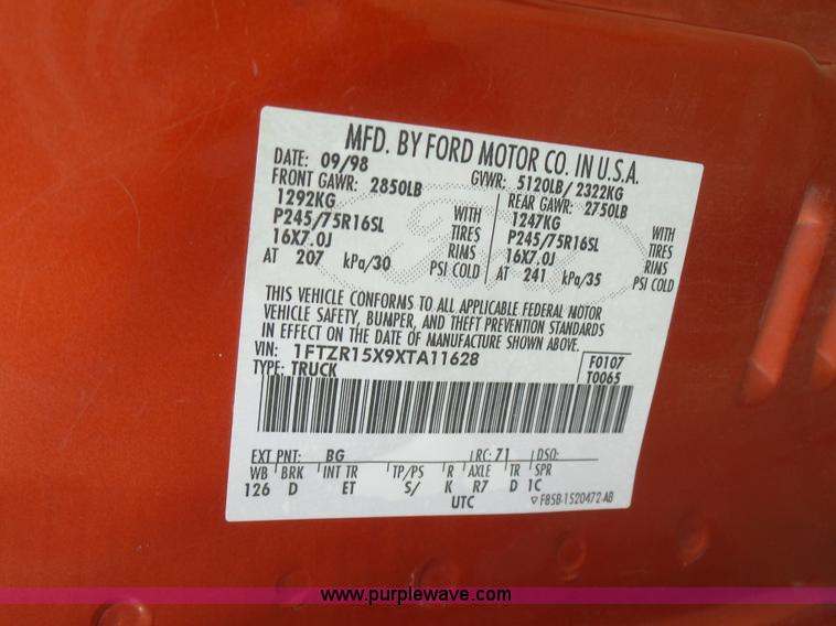 image for item K7097 1999 Ford Ranger XLT SuperCab pickup truck