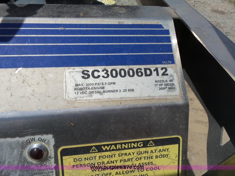 image for item K7101 2011 Hydrotec SC30006012 power washing trailer