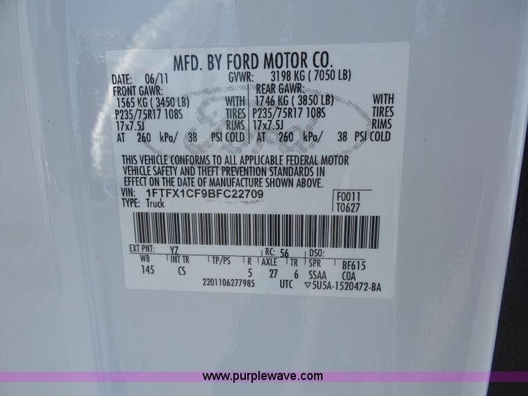 image for item L2881 2011 Ford F150 SuperCab pickup truck