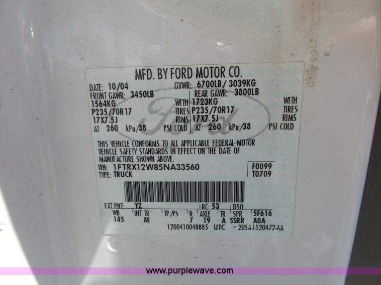 image for item L2890 2005 Ford F150 SuperCab pickup truck