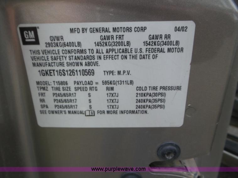 image for item L6792 2002 GMC Envoy SUV