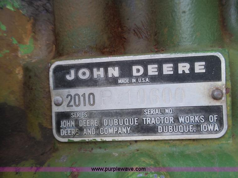 image for item J6007 John Deere 2010 tractor
