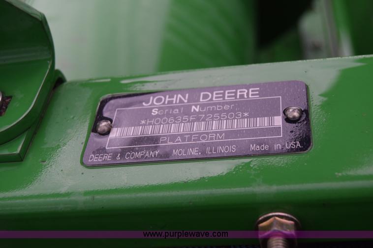 image for item K2989 2008 John Deere 635F head