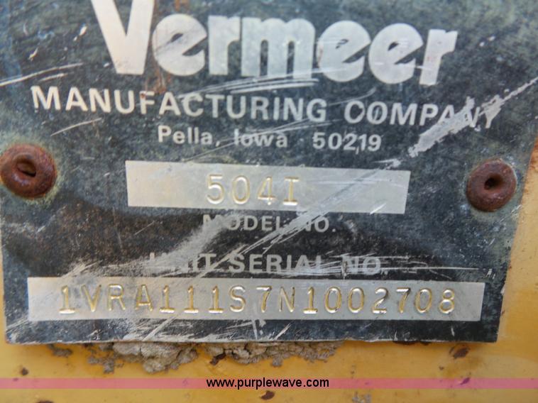 image for item K7096 1992 Vermeer 504 Super I round baler
