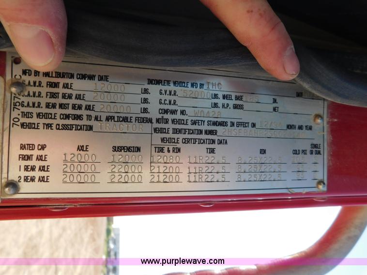 image for item L5919 1995 International F9370 pressure digger truck