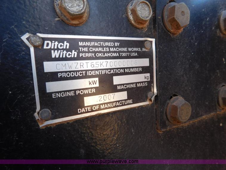 image for item L5925 2007 Ditch Witch ZRT65 trencher