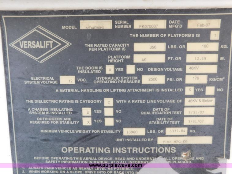 image for item L5931 2007 Ford F550 bucket truck