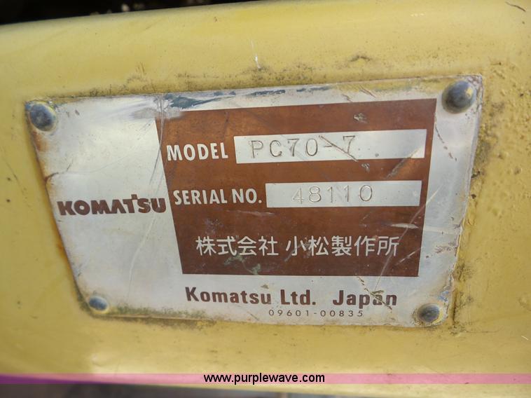 image for item AG9172 Komatsu PC70-7 excavator