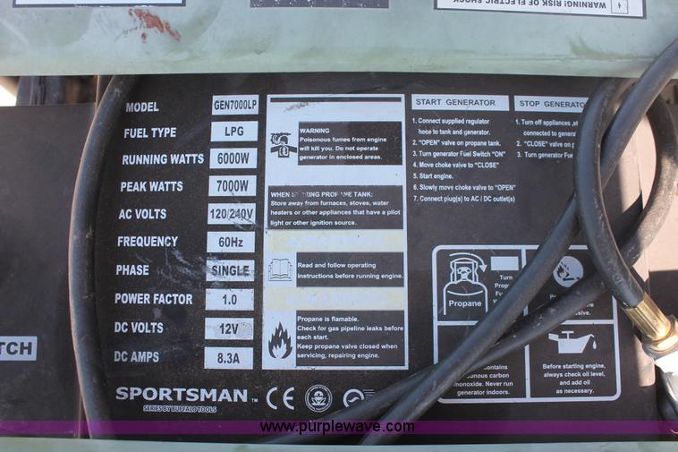 image for item AP9380 Sportsman LPG generator