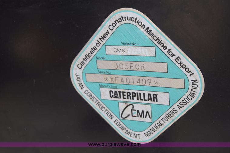 image for item CB9365 2013 Caterpillar 305E CR compact excavator