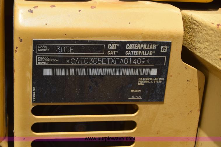 image for item CB9365 2013 Caterpillar 305E CR compact excavator