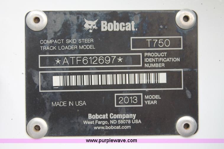 image for item K8760 2013 Bobcat T750 skid steer