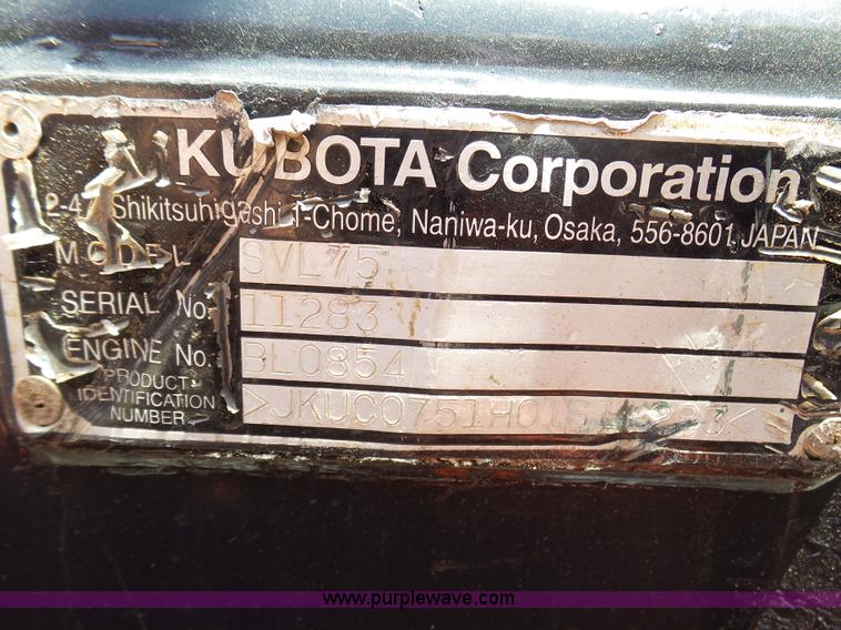 image for item K8761 2013 Kubota SVL75 skid steer