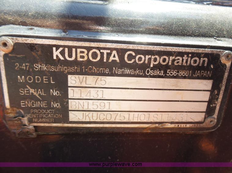 image for item K8762 2013 Kubota SVL75 skid steer