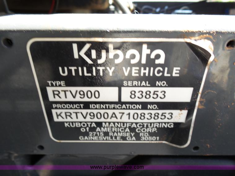 image for item K8769 2007 Kubota RTV900 UTV