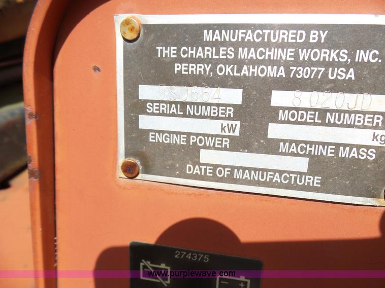 image for item L1558 1999 Ditch Witch 8020 trencher