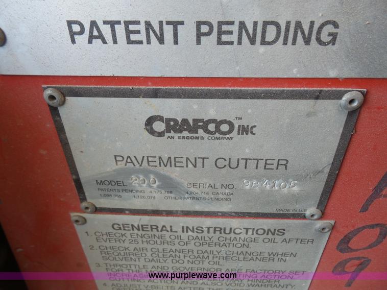 image for item BV9623 Crafco 200 pavement cutter