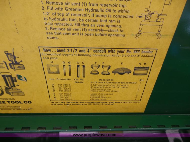 image for item BV9625 Greenlee hydraulic pipe bender kit