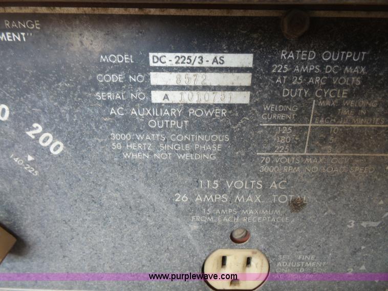 image for item BV9632 Lincoln Arc 225 welder