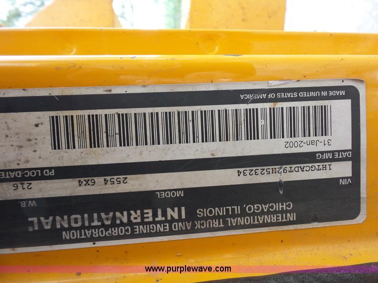 image for item K3487 2002 International F2554 dump truck